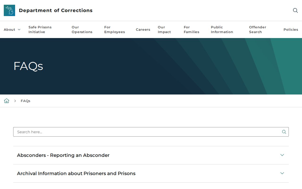 Jackson County projected release date guidance in the MDOC prisoner FAQ